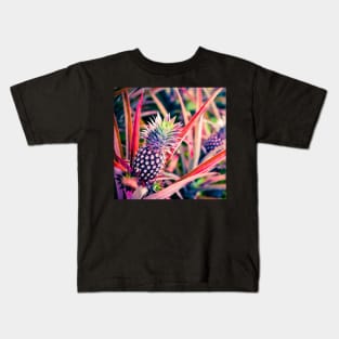 Purple Hawaiian Pineapple Kids T-Shirt